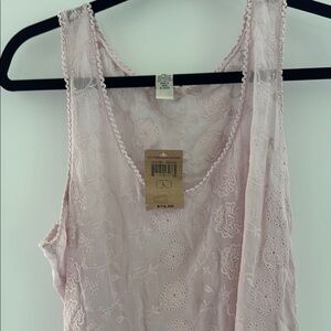 Lucky Brand Pink Lace Sleeveless Top